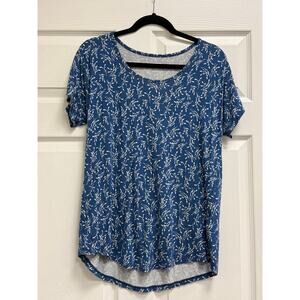 Women's Small Land's End Blue & White Blouse. WT258